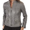 Brook Grey Women's Leather Jacket