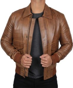Mollison Brown Real Leather Jacket