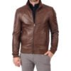 Cognac Brown Men's Leather Jacket