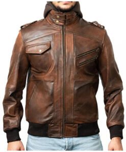 Phans Brown Aviator Men's Leather Jacket