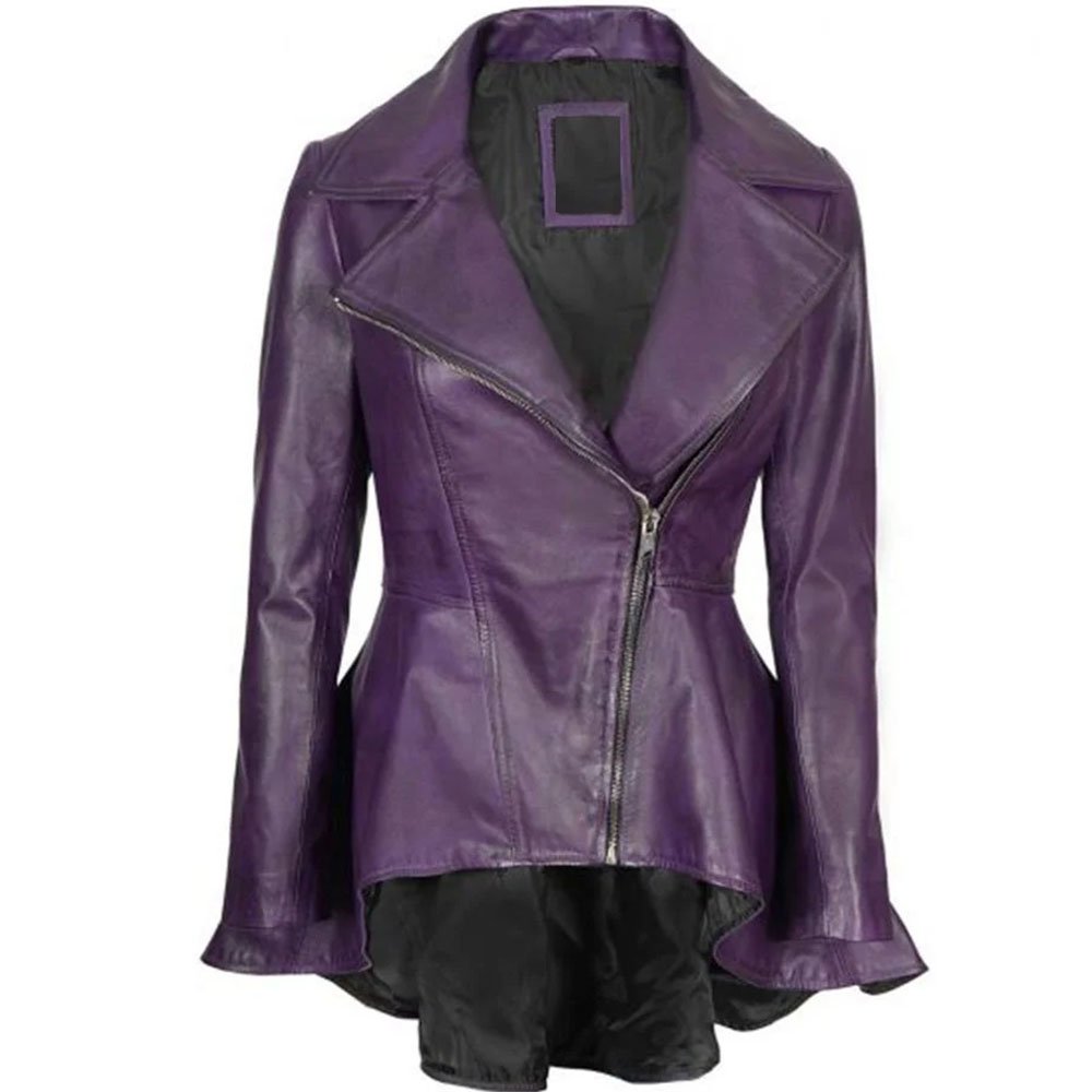 Womens-frock-style-peplum-leather-jacket 001 Women's Leather Frock Style Jacket