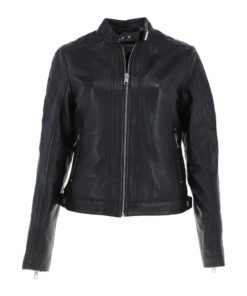 Black Luxe Moto Women's Leather Jacket